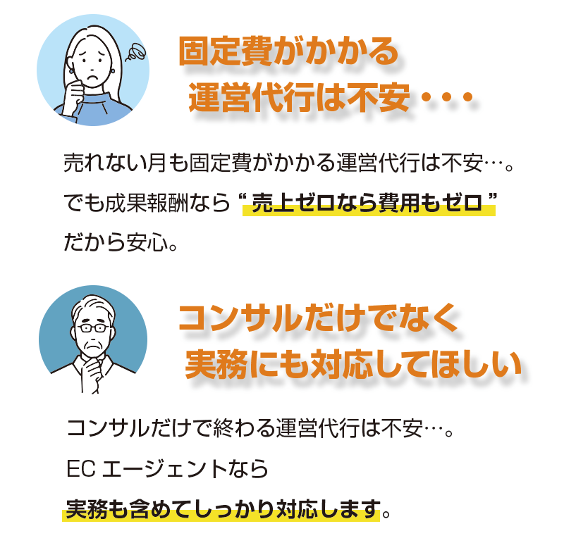 ECサイト運営のよくあるお悩み